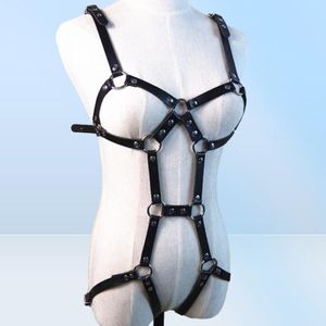 1 set sexy mujeres arneses de cuero ropa interior cinturón de lámparas hombres punk gótico tirantes correas de bondage sujetador de sujetador lingerie8731748