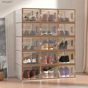 1 ensemble mallette de rangement pour chaussures peu encombrante épaissie anti-poussière intérieur présentoir de chaussures boîte de rangement pour chaussures pour la maison L230705