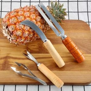 1 Ensemble en acier inoxydable Pineapple Peeler Remover Facile Couteau Coupe à la canne à sucre Salade de fruits à légumes Cuisine Gadgets 240429