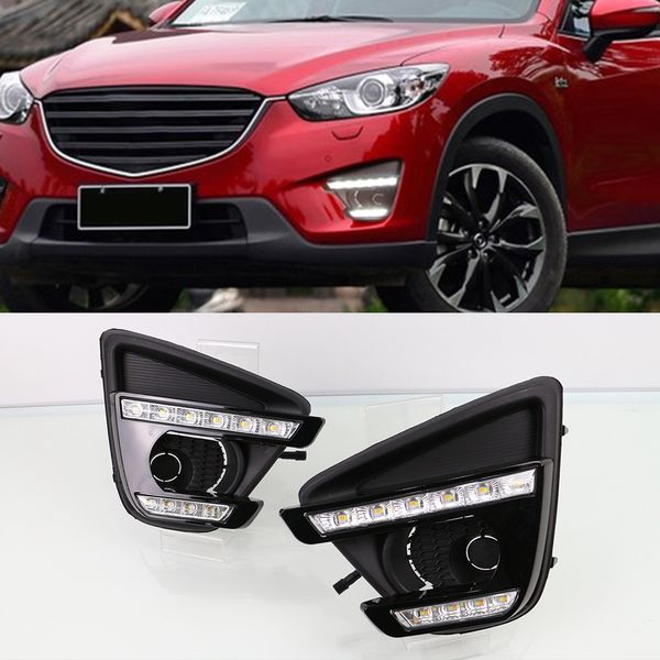 1 Tournez le style Set Signal relais voiture LED feux de jour DRL avec trou de feu de brouillard pour Mazda CX5 CX5 cx 5 2012 2013 2014 2015 2016