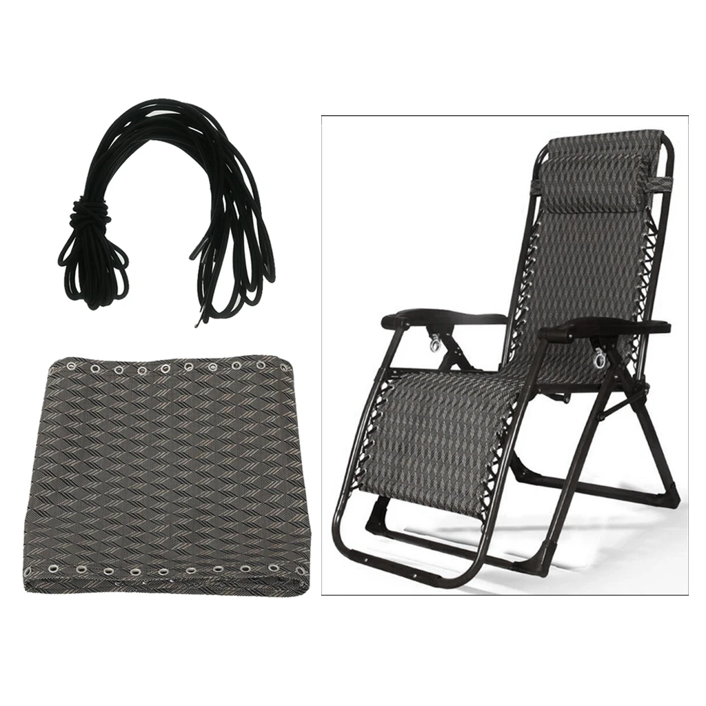 1 Conjunto de tela de tela de reemplazo universal para sillas de gravedad cero con cable de reemplazo de agujeros de bolsa listos para reclinadores