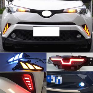 1 Set Yellow Turn Signal and Diming Style Relay Car DRL LED Daytime Running Light Daylight Fog Lamp voor Toyota C-HR CHR 2016 2017 2018 2019