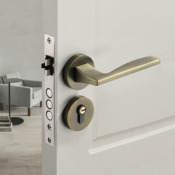 1 Set Zinc Alloy Bedroom Door Lock Light Style Luxury Style Interior Room Door Lock Sécurité Antift Mute Mute Mardware Locks Core