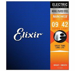 1 jeu de cordes de guitare électrique Super légères Elixir 12002 Nanoweb 9423058781