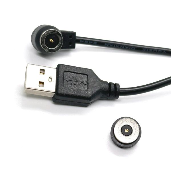 1 Jeta USB abierto DC Magnet cargado con el conector POGO POGO Carga rápida Cable magnético de 24V 2A Cable de alimentación de 1.5 metros Lámpara