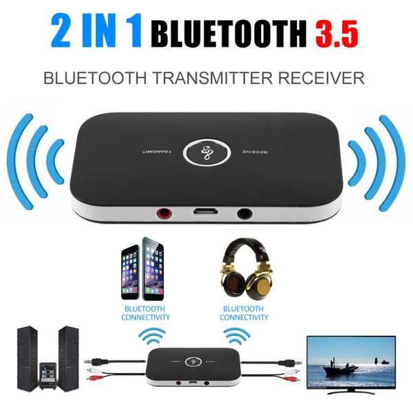 Livraison gratuite 1 ensembles sans fil Bluetooth 4.0 2-en-1 Audio musique A2DP récepteur émetteur adaptateur pour téléphones portables ordinateur portable