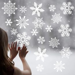 1 vel Merry Christmas Decoratie voor huis Snowflake Window Sticker Wall Stickers Kinderkamer Stickers Jaar 2024 240418
