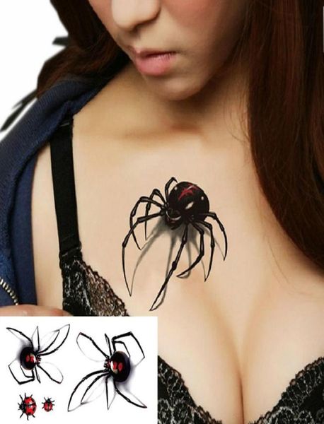 1 hoja de pegatinas de tatuaje temporal sexis impermeables falsas araña mariquita arte corporal hombre mujer tatuajes Flash pegatina 2017 88 Sk88 SH5281784