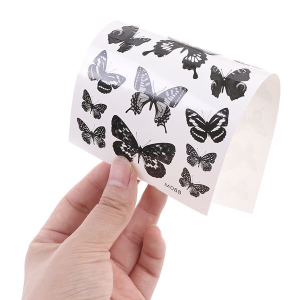 1 feuille autocollant de tatouage temporaire étanche 3D papillon faux tatouage jambe bras Art