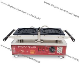 Máquina eléctrica giratoria antiadherente para hacer gofres y rosquillas, 1 rebanada, uso comercial, 110v, 220v, hierro