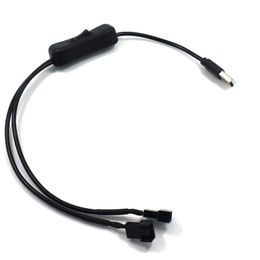 1 tot 2 4PIN USB -kabel 12V tot 5V Computer Case ventilatorvoeding Ventilentadapterkabel met 501 aan Off Switch