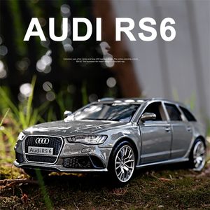 Масштаб от 1 до 36, Audi RS6, универсал, литой под давлением сплав металла, роскошная модель автомобиля, автомобиль с откидной спинкой для детей, игрушки с коллекцией 220720