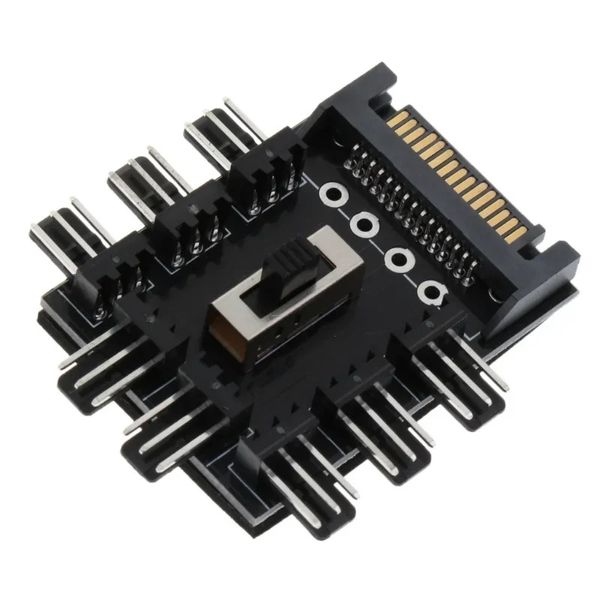 1 à 8 voies Splitter Colder Collite Fabrication Ventilateur de refroidissement 3pin 12V POWER SOCKET PCB Adaptateur 2 Nivel Speed Controller PC ordinateur IDE MOLEX