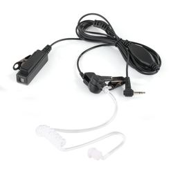 1 Transparante Pin Catheter Air Duct Headset voor Motorola T5428 Walkie Talkie Covert Acoustic Tube Oortje met PTT
