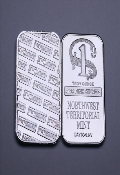 1 Troy OUNCE 999 BALON DE BULLION SILT-Silver Northwest Northwest Teerorial Mint Bar argenté en laiton sans magnétisme7777594