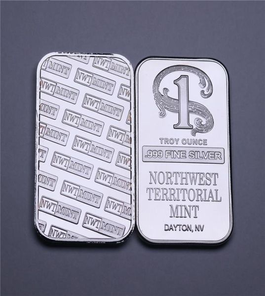 1 Troy OUNCE 999 BALON DE BULLION SILT-Silver Northwest Téerorial Mint Bar argenté en laiton sans magnétisme5303308