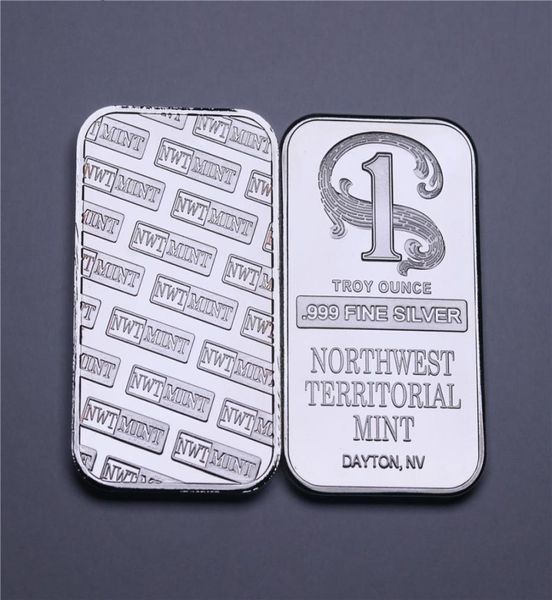 1 Troy OUNCE 999 BALON DE BULLION SILT-Silver Northwest Northwest Teerorial Mint Bar argenté en laiton sans magnétisme5308523