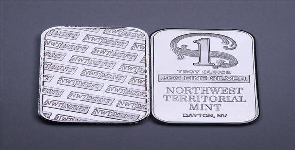 1 Troy OUNCE 999 BALON DE BULLION SILT-Silver Northwest Northwest Teerorial Mint Bar argenté en laiton sans magnétisme4778247