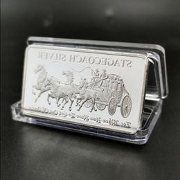 1 TROY OZ BARRA CHAPADA EN PLATA STAGECOACH sellada Otras artes y manualidades Rpqsr