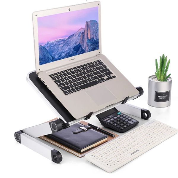 1 unidad de escritorio plegable ajustable para ordenador portátil, mesa de cama, refrigerador para portátil, soporte para ventilador, ordenador, oficina, 240109