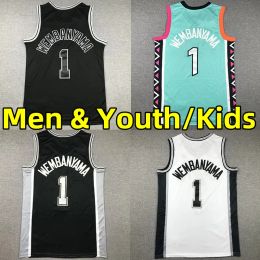 1 Victor Wembanyama Men Youth Kids Basketball Jerseys City City San Anton Spur Wear Vest Black