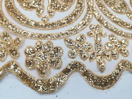 1 yard broderie en or dentelle appliquée champagne garniture en dentelle en or