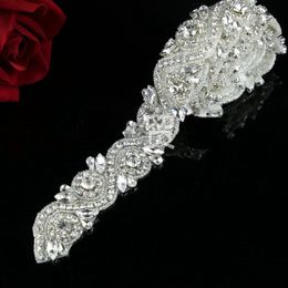 1 YARD Rhinestone Applique Trim Bridal Wedding Applique for Bridal Sash Riem DIY