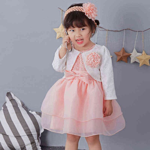 Vestido de niña de 1 año, chaqueta de princesa para niña, Vestido Formal de cumpleaños, conjunto de ropa de otoño para bebé pequeño RBF164704 G1129 2021