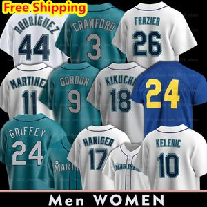 44 Jerseys de béisbol de Julio Rodríguez 24 Ken Griffey Jr. Jarred Kelenic Eugenio Suárez Luis Castillo Paul Sewald Pollock Hernández 16 Wong Crawford Cal Raleigh