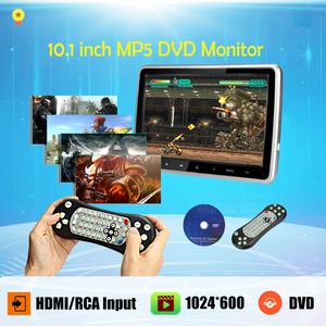 10,1 inch 1024x600 autohoofdsteun met monitor dvd-videospeler draagbare auto tv-monitor USB / SD / HDMI / IR / FM TFT LCD Touch Button Games