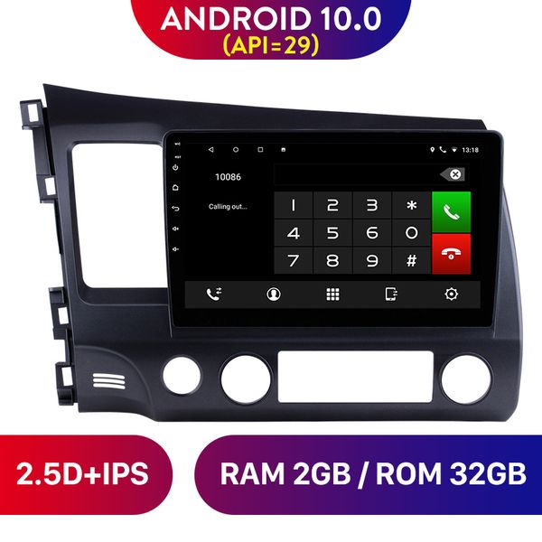Reproductor Multimedia de Radio con navegación GPS y DVD para coche Android de 10,1 pulgadas para Honda Civic 2006-2011