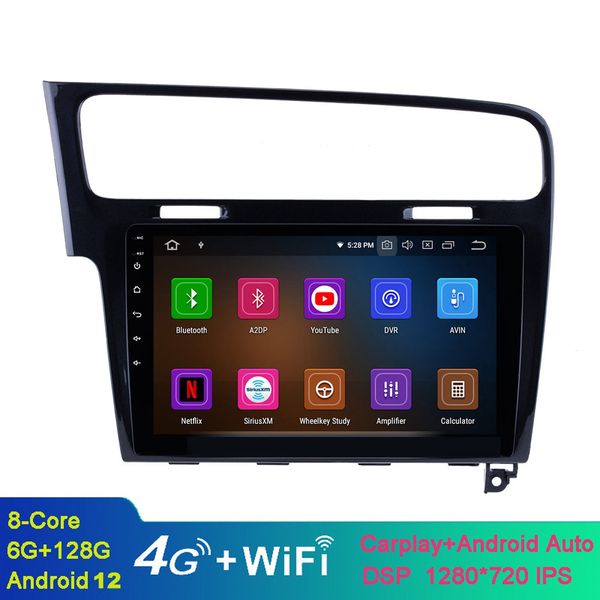 Autoradio vidéo stéréo 10,1 pouces Android GPS Navigation pour VW Volkswagen Golf 7 2013-2015 avec écran tactile Mirror Link OEM Service