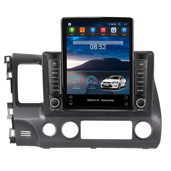 Lecteur multimédia vidéo de voiture Android 10.1 pouces pour HONDA CIVIC 2006-2011 avec WIFI Bluetooth musique USB AUX