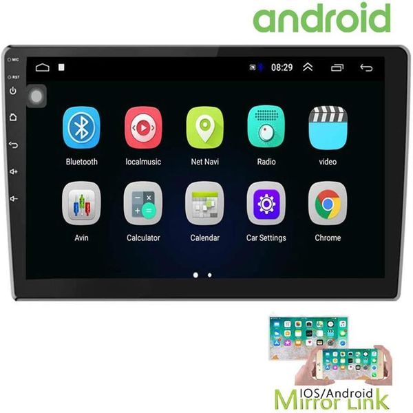 10 1 pulgada Android Car Stereo Car DVD con GPS Doble Din Car Radio Bluetooth FM Radio Receptor Soporte WiFi Connect Mirror232E