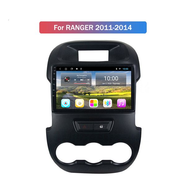 Autoradio vidéo 10,1 pouces Auto Android Navigation GPS AM FM Lecteur multimédia avec écran tactile Bluetooth Wifi pour Ford RANGER 2011-2014