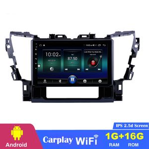 Lecteur dvd de voiture Android de 10,1 pouces avec système de musique automatique de navigation pour Toyota Alphard 2015-2016 prend en charge la caméra arrière Carplay TPMS DVR OBD II