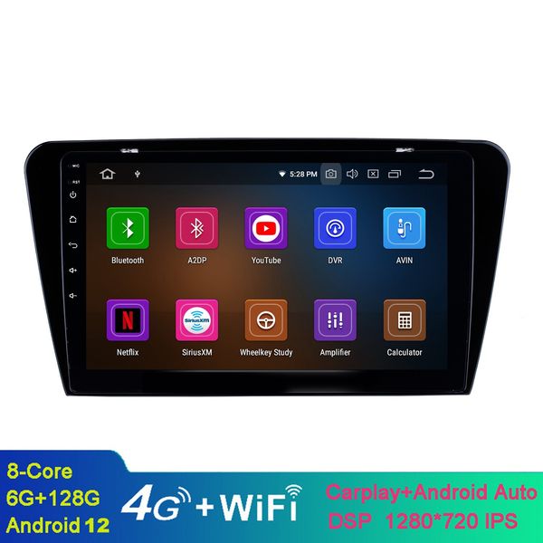 Unidad principal de vídeo para coche Android con pantalla táctil HD de 10,1 pulgadas para SKODA Octavia UV 2015-2017 con Bluetooth USB WIFI compatible con SWC 1080P