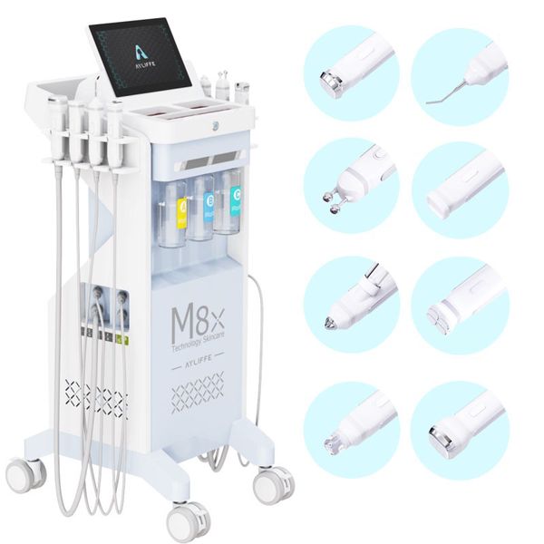 Écran de 10,1 pouces Hydra Aqua Machine faciale à ultrasons Épurateur de peau en profondeur Nettoyer la peau RF Rajeunissement de la peau Lifting Plasma Stylo Anti-inflammatoire Acné Supprimer