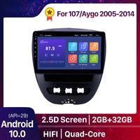 10.1 "2 DVD Android Car Radio Navigation GPS Navigation Joueur multimédia pour Peugeot 107 Citroen C1 Toyota Aygo 2005 - 2014