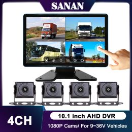 10.1 "AHD 1080p 4ch Truck Backup Camera Record Monitor tactile écran tactile kit DVR View View Reverse System Stationnement Stationnement