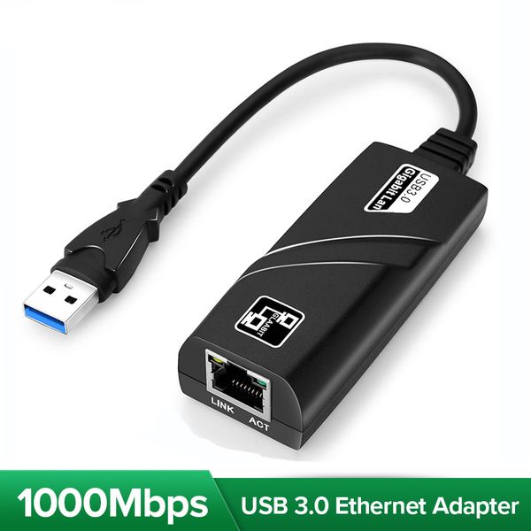 10/100/1000Mbps USB 3.0 filaire Typc C vers Rj45 Lan Ethernet adaptateur carte réseau pour PC Windows ordinateur portable