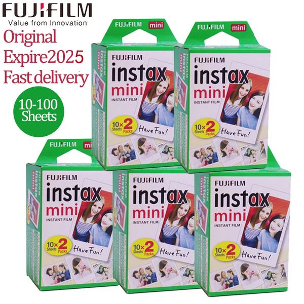 Fujifilm Instax mini 11128940link, películas de borde blanco de 3 pulgadas para cámara instantánea mini 8 7s 25 50s 90 Po paper 240221, 10-100 hojas