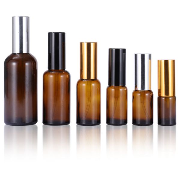 Mini bouteilles de parfum portables 10-100ml, atomiseur de parfum ambre, pompe rechargeable, flacon pulvérisateur pour parfum, cosmétiques, eau, soins de la peau