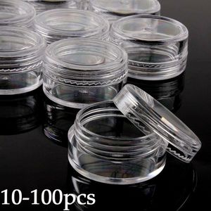 10-100 stks 3G Lege Plastic Cosmetische Makeup Jar Potten Transparante Sample Flessen Oogschaduw Gezichtscrème Lip Balsem Container CX220413