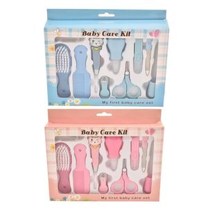 10 10 stks / set Neonatal Nail Care Kit Sets van Aspirator Haar Kam Scissors Borstel en Poolse Baby Heathy Set