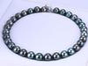 Collier de perles noires des mers du sud naturelles de 10 à 11 mm, accessoires en argent 925 de 17 pouces