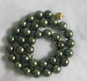 10-11 mm South Seas Peacock Green Pearl ketting 18inch 14K Gold Clasp