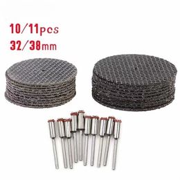 10/11pcs 32/38 mm metalen snijschijf Dremel Grinder Roterend gereedschap Cirkelzaag Zaag Zaag Wiel Snijd Schuurschijf Knijpen Wiel