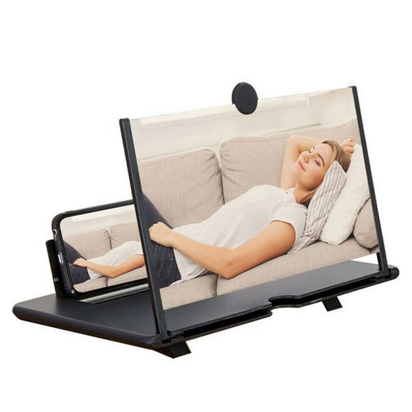 Soporte plegable para teléfono de 10, 12 y 14 pulgadas, lupa de pantalla, amplificador, protección contra radiación, soporte amplificador de vídeo 3D HD