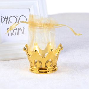 10/12/15 / 24pcs Golden Crown Shape Candy Sac de mariage Party Fil DrawString Gift Sac favori